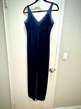 Navy Blue Velvet Dress